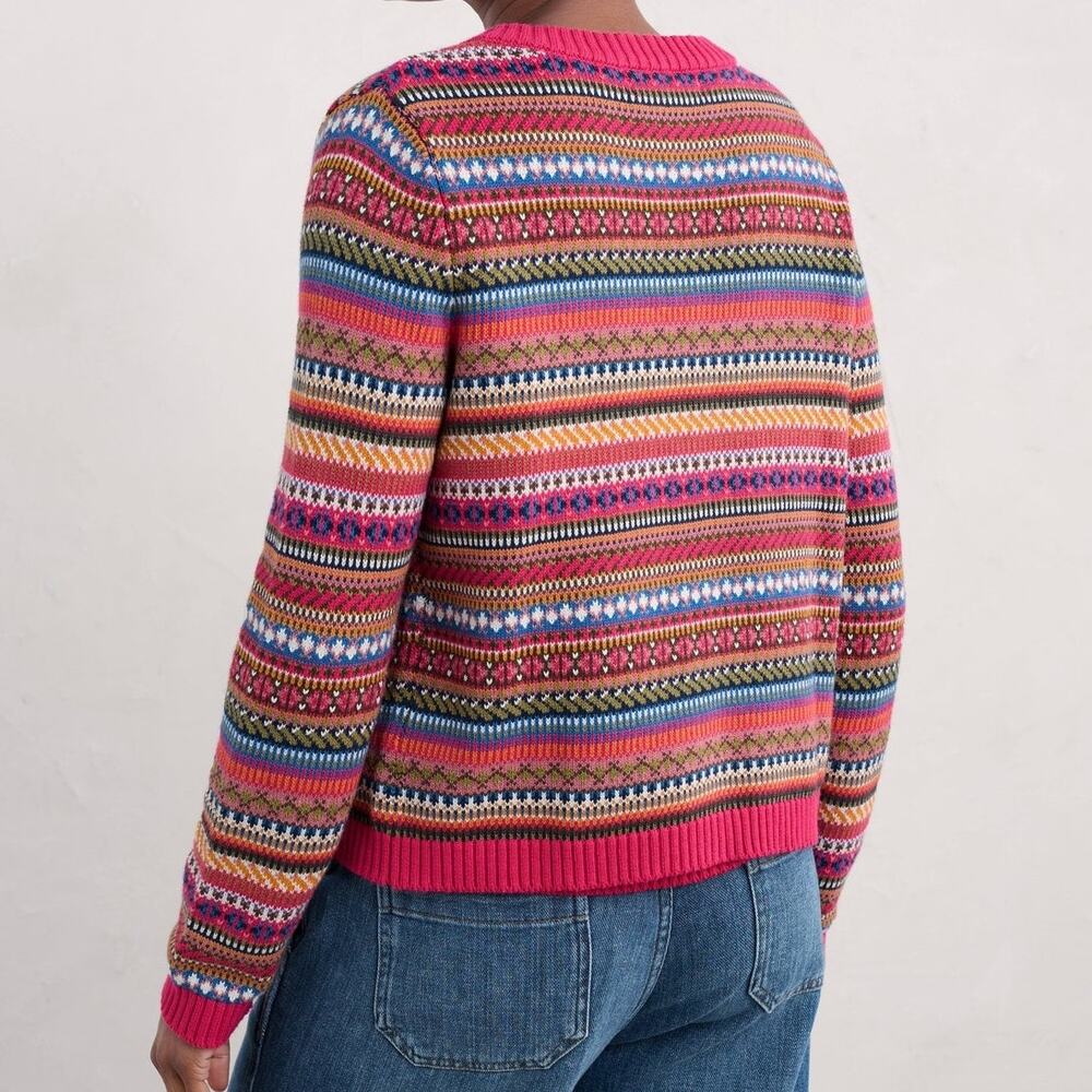 Seasalt Cornwall "Cove Cottage" Fair Isle Organic Cotton Cardigan size 16 - Picture 12 of 12